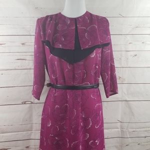 Vintage Sears Hawaii rose printed dress fuschia